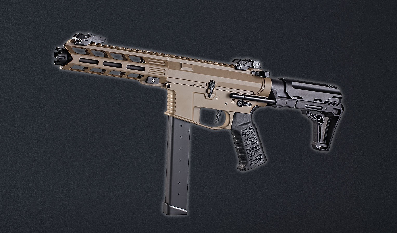 Electric powered  rifle, hop up function, plastic receiver