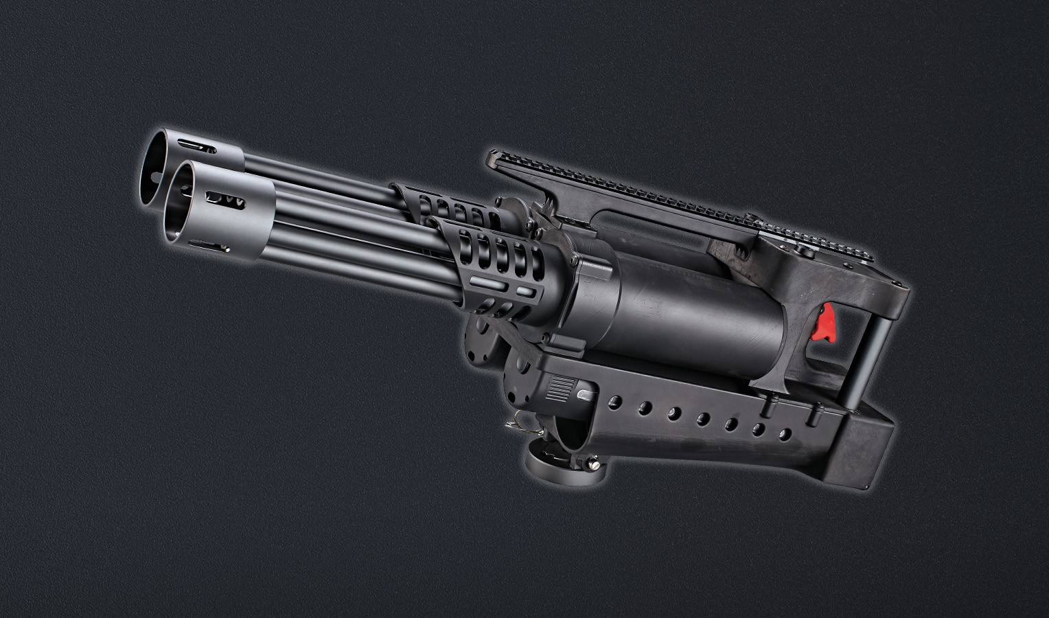 Electric 10-barrel rotary machine gun, hop up function, nylong and fibre + metal receiver